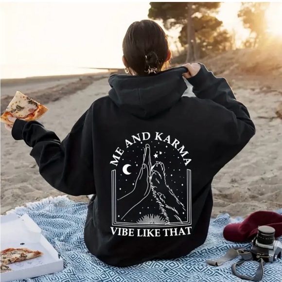 Sweaters - Me and Karma Black drawstring hoodie
